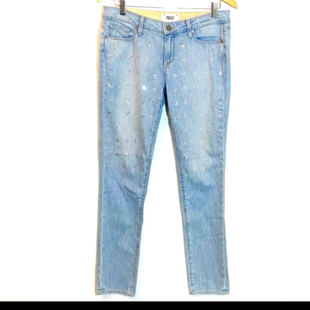 Paige Jimmy Jimmy Skinny Rhinestone Jeans Size 24